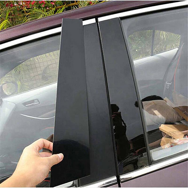 6Pcs For Nissan Qashqai J10 2008 2009-2013 Car Window Pillar Posts Door Trims Stickers Auto B C Column Cover Decal Glossy Black
