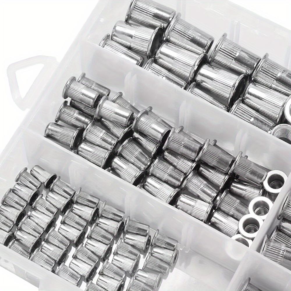 165pcs Nutserts Set, M3-M12, Partial Thread Coverage, Right-Hand Thread, Flat Head Threaded Inserts for Sheet Metal Assembly & Furniture Repair