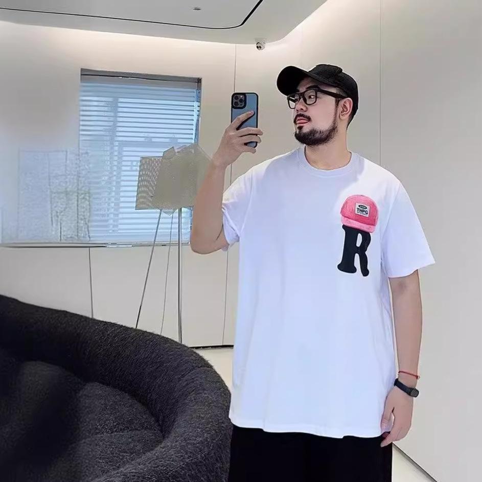 

Мужская футболка большого размера с круглым вырезом и короткими рукавами Tide, новая хлопковая футболка с короткими рукавами, увеличенная, свободная, с половиной рукавов 8XL