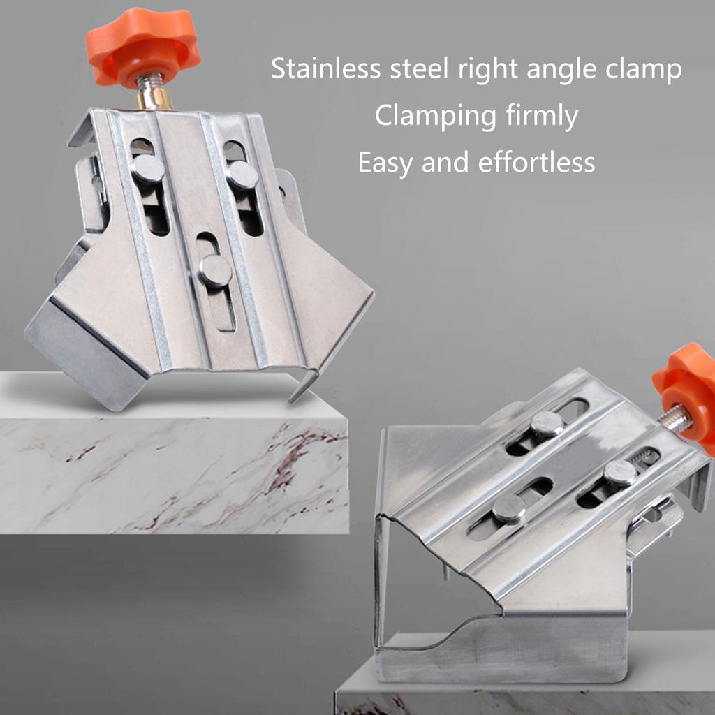 Heavy Duty 90 Angle Clamp Stainless Steel Corner Clamp 2 Type for Accurate Woodworking Strong Grip Effortless Operation