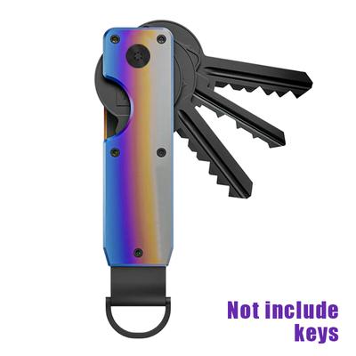 Key Organizer Compact Holder Metal Key Chain Minimalist Key Case Holder Secures 1-5 Keys Metal Keychain