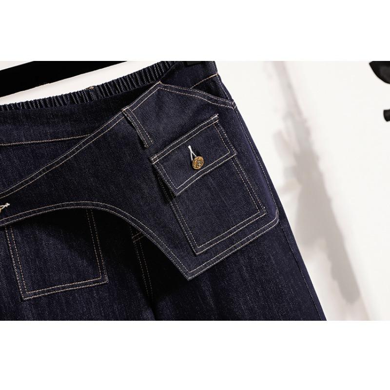 Dimanaf 2025 Women Jeans Long Pants Oversize Pants Elastic Waist Straight Vintage Casual  Loose Trousers Autumn Winter 2025