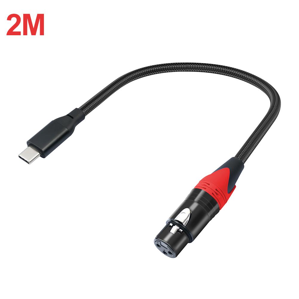 1/2/3M USB C Microphone Cable Plug and Play USB C To XLR Microphone Audio Cable USB C To Female XLR Mic Link Converter Cable