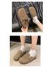 2024 Women's Fleece Half-Slippers: Closed-Toe Flat Birkenstock Style, Perfect for Pregnant Women & Outdoor Wear