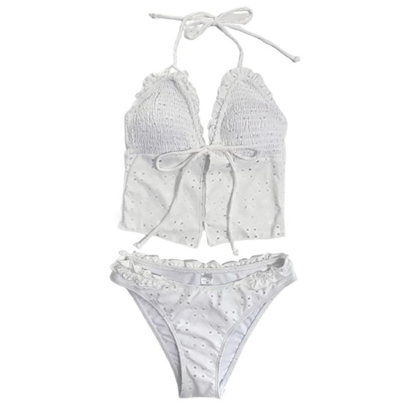 Korean Ins Floral Strap Bikini Ryu Ji-min Swimsuit Sexy Pure Beach Split Swimsuit Hot Spring