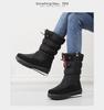 Women's White Waterproof Non-Slip Fleece-Lined Snow Boots - Korean Style, Plus Size, Cotton, Thickened Winter Footwear