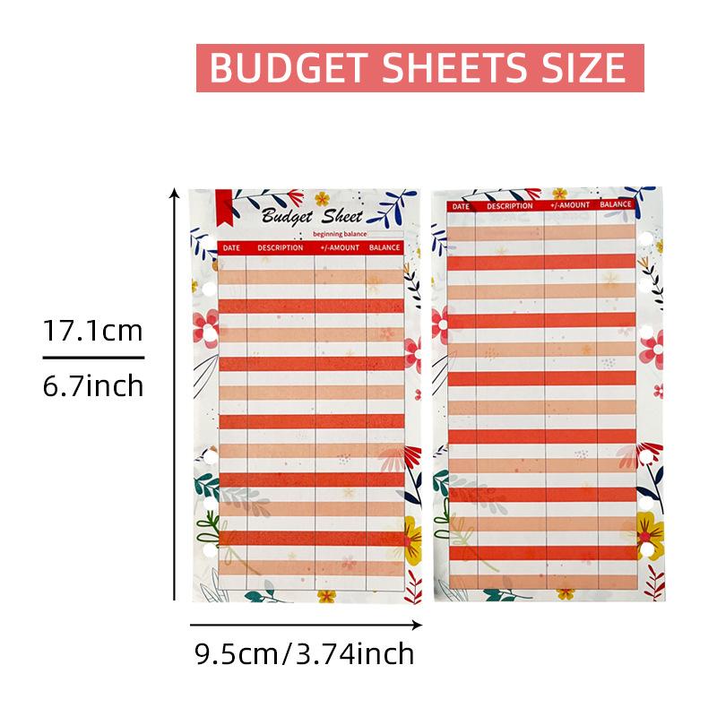 Segregator A6 Organizer Budżetowy 6-ringowy 12 sztuk Arkuszy Budżetu Wydatków