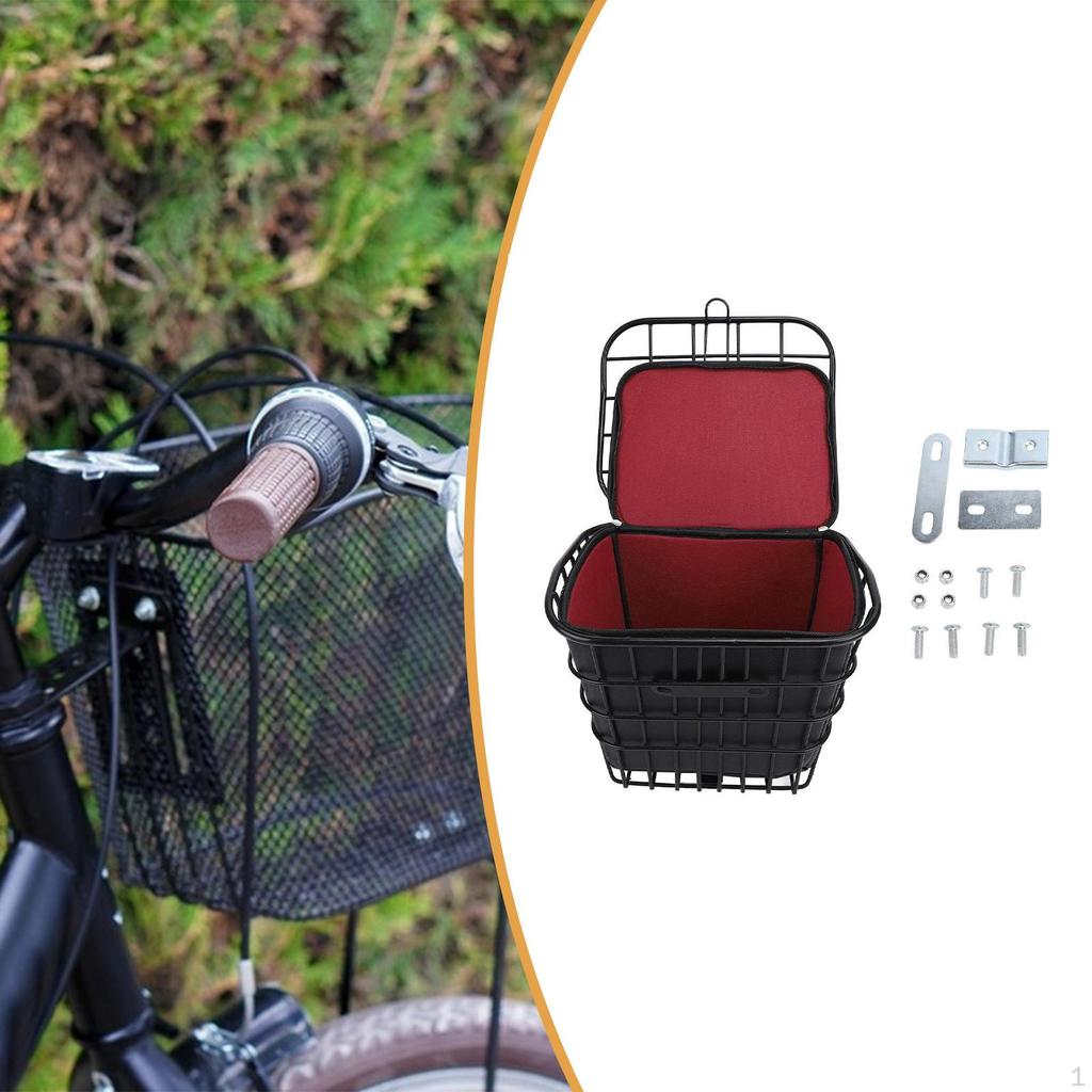 Basket Sundries Organizer Easy to Install Accessories Bike Rack with Liner Bag for Biking
