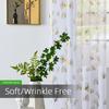 Gold Foil Print Voile Sheer Curtains, Leaves Grommet Top Window Drapes 96 Inches Long, Luxury Metallic Bronzing Treatment Panels