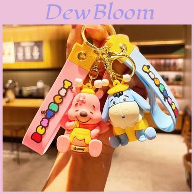 Cute Winnie The Pooh Bag Charm Keychain Wholesale Cartoon Plush Mini Figurine Car Hanging Doll Keyring