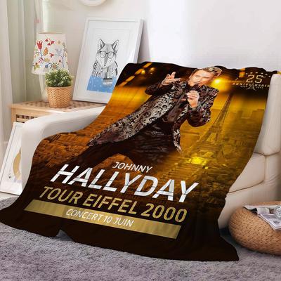 French Singer Johnny Hallyday Blanket For Sofa Office Bed Plane Travel Sleep Read Relax Camping Soft And Warm