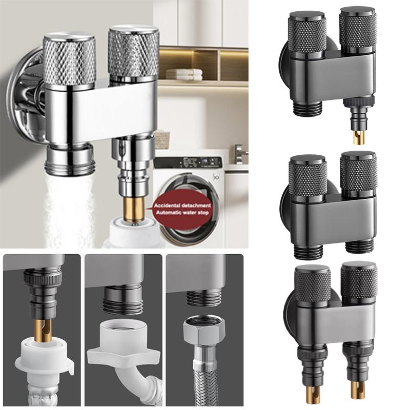 Stainless Steel One-Point Two-Water Angle Valve One-Inlet Two-Outlet Water Diverter Valve Independent Control Corner Valve