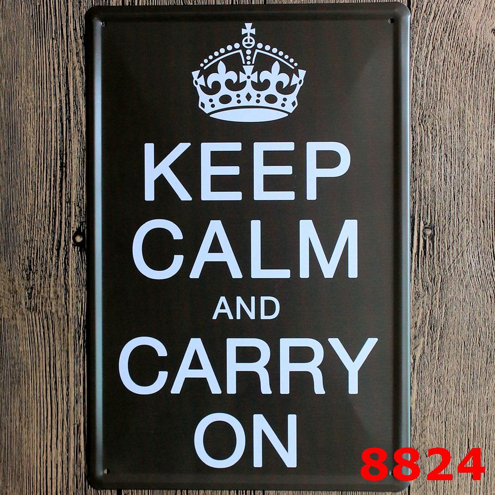 Keep Calm Inspirational Tin Sign for Bar or Restaurant