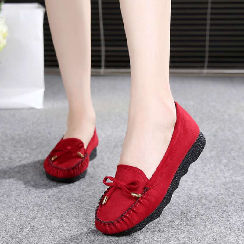 Spring and Summer Old North Cloth Shoes Women's Shoes Doudou Shoes Flat Bow Versatile Single Shoes Black Work Shoes Women's Casual Shoes