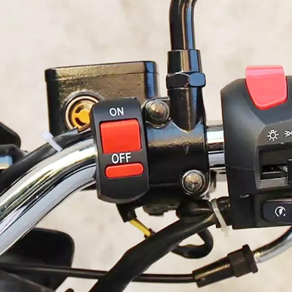 Universal Motorcycle Handlebar Flameout Switch ON OFF Button Connector for Moto Electric Vehicle Motor ATV Bike DC12V/10A