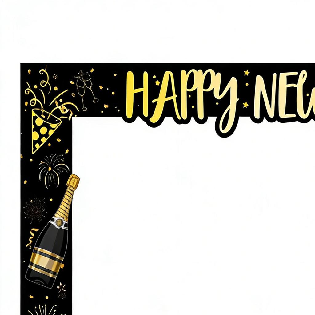 New Years Props Funny Photography Backdrop Black And Gold Handheld 2026 New Years Eve Photo Props For Women Family Kids Indoor