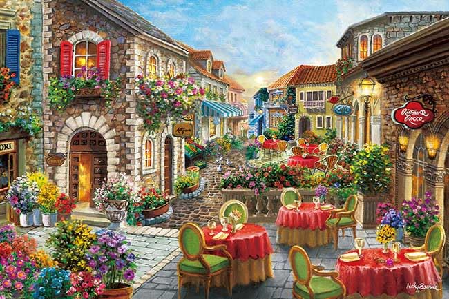 APPLEONE Promenade of Happiness 1000 Piece x 50 Jigsaw Puzzle Nicky Boheme (75 cm) 1000-823