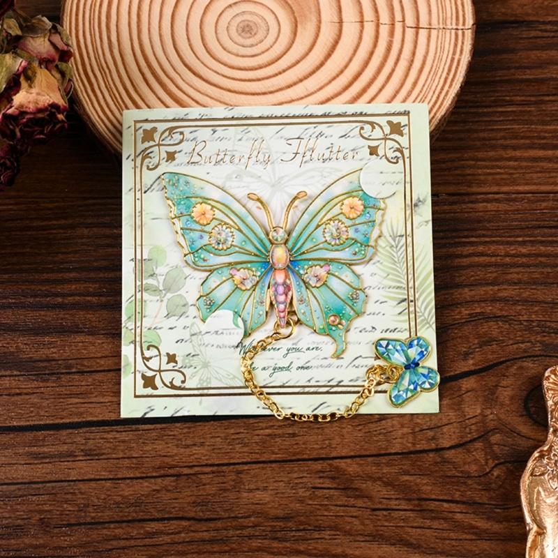 Retro Butterfly Bookmarks with Chain Butterfly Bookmarks Novel Fiction Book Page Holder for Book Lover Reading Gifts