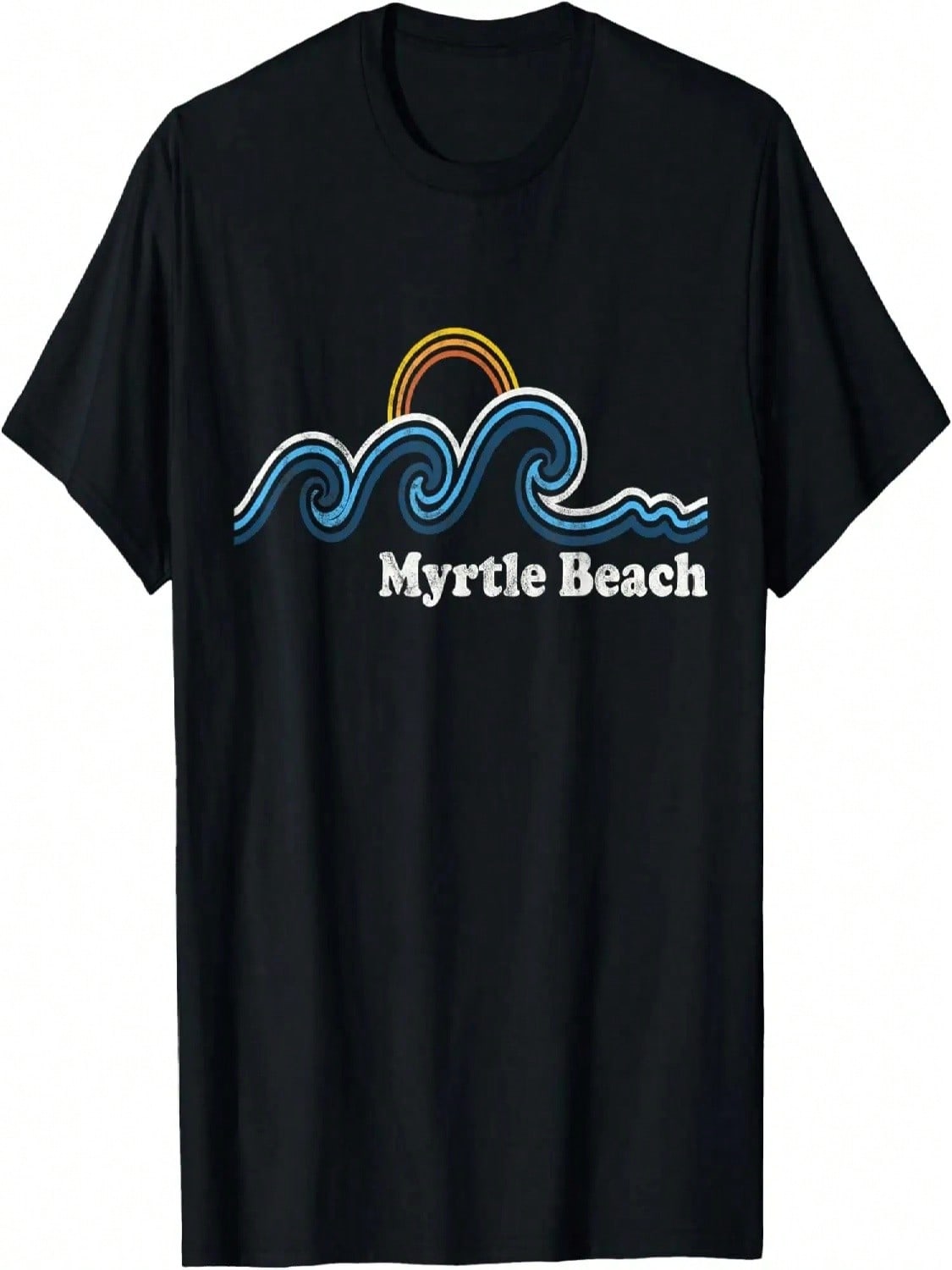 Myrtle Beach South Carolina SC Sufing Waves Sunset Vintage T-Shirt S