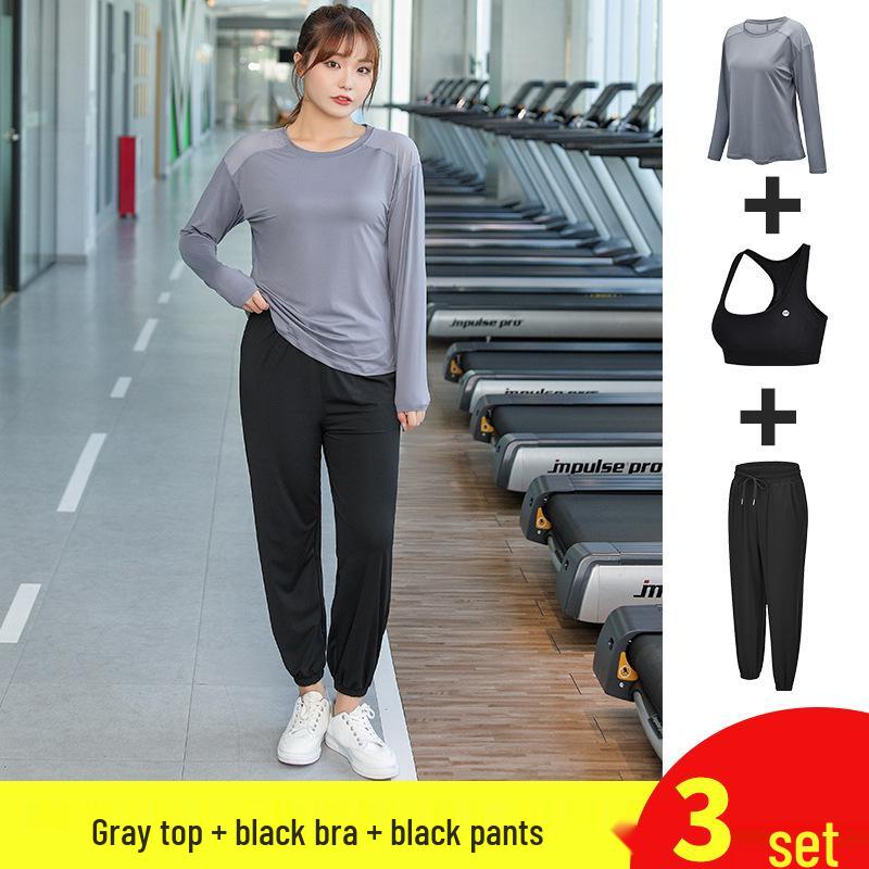 Women's Plus Size Yoga Set: Loose Fit Outdoor Sports & Fitness Wear for Spring/Autumn