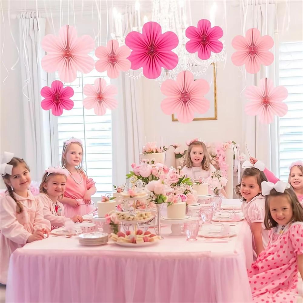 Pink Paper Fans Hanging Backdrops Decoration New Paper Fan Flower  Wedding