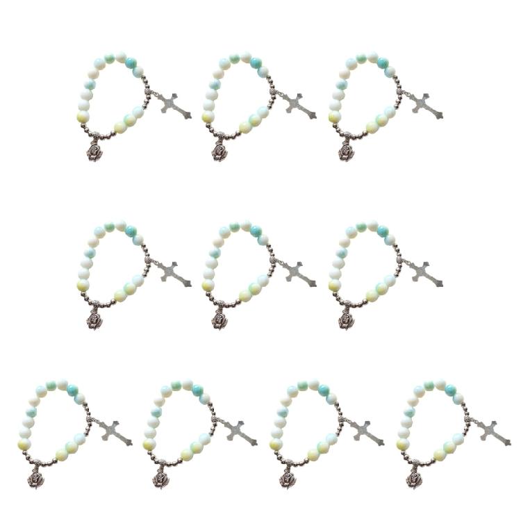 Adjustable Crosses Charm Beads Bracelets Fashionable Religious Jewelry for Men and Women