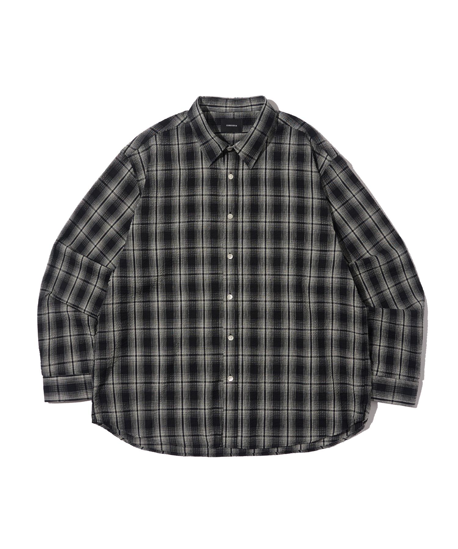 Cargo Bros Crease Loose Fit Check Shirt (Black) Free
