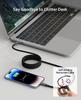 Magtame Magnetic Fast Video USB Cable for iPhone 15 Mac Docking Type-C Cable, Auto-Retract, 100W/5A Charging, USB-to-USB Cable, 8K/60Hz Output, 4.0