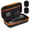 Black Dual Mic Travel Storage Case for Wireless Two Microphone System with Detachable Foam Covers Box Only