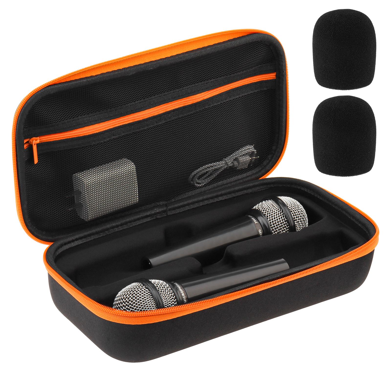

Black Dual Mic Travel Storage Case for Wireless Two Microphone System with Detachable Foam Covers Box Only