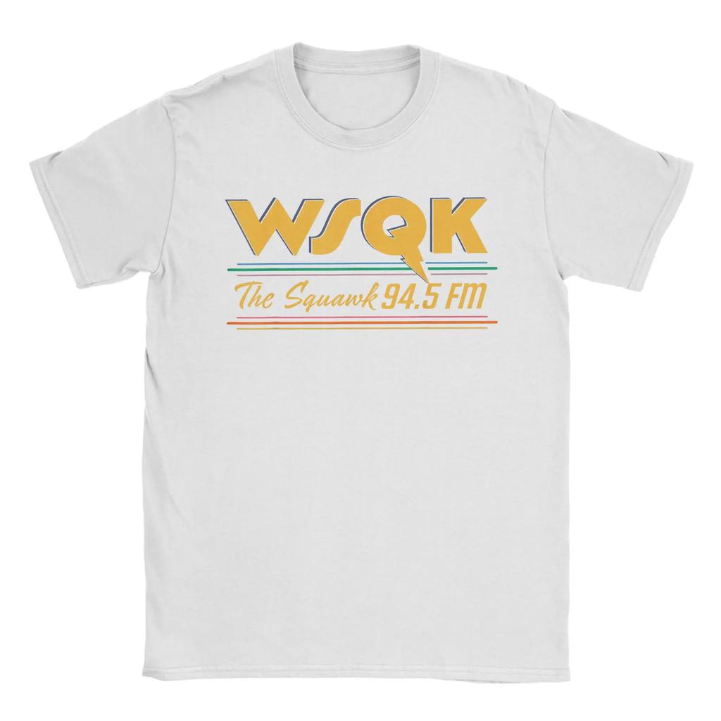 Harajuku TShirt Summer Season 5 WSQK The Squawk 945 FM Retro Logo Novelty TShirts Cotton Casual Plus Size Tee Shirt for Men