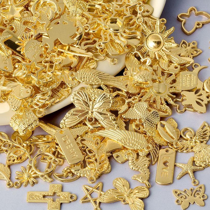 Vintage Ocean Animal Butterfly Plant Cross Random Mix Charms For Jewelry Making Bulk Handmade Bracelet Earrings Pendant Findings