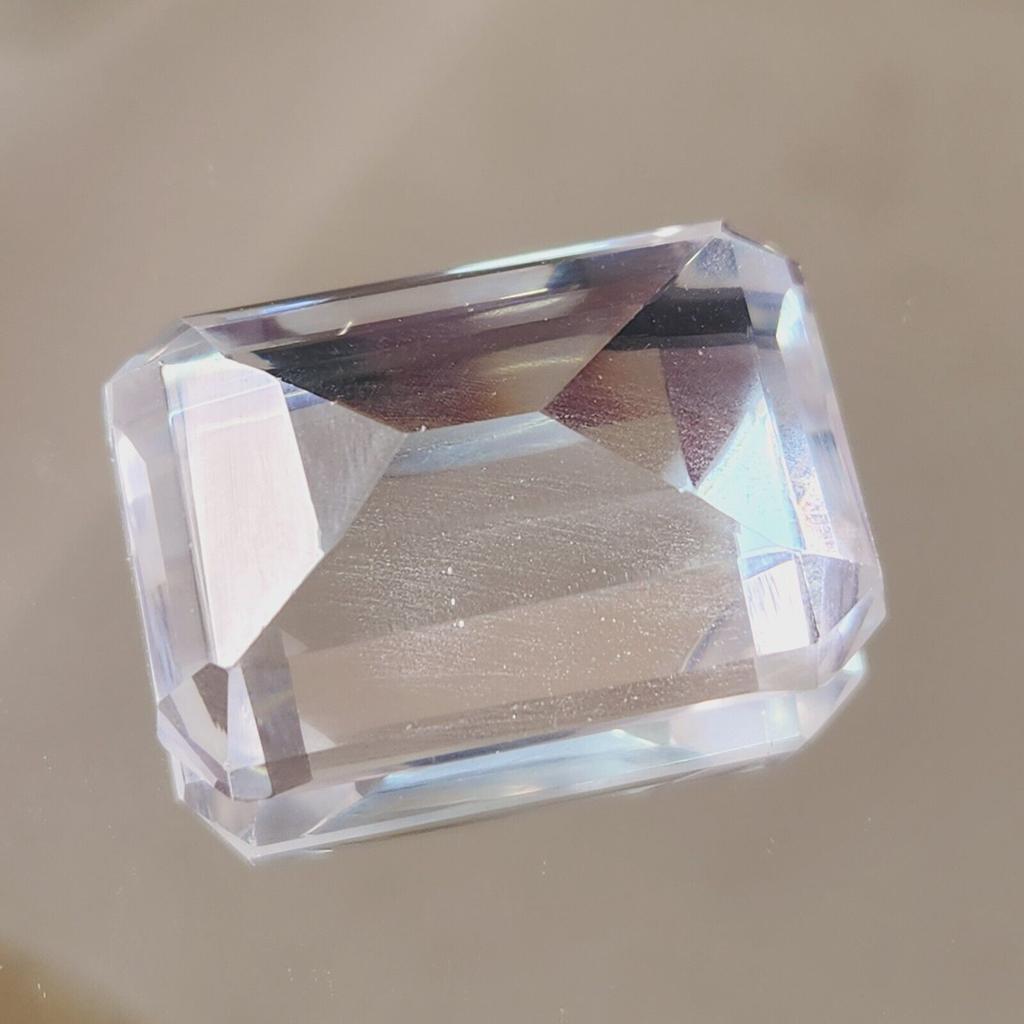 94.40 Cts Heated Ceylon Sapphire White Emerald Shape Loose Gemstone