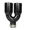 Dual Outlet Stainless Steel Exhaust Pipe - Available in Bright Black and Silver, Compatible with Various Car Models