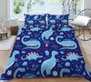 Fierce Beast Dinosaur Print Bedding Quilt Cover and Pillowcase Full-size Color Cartoon Dinosaur Pattern Comfortable and Luxurious Home Decoration