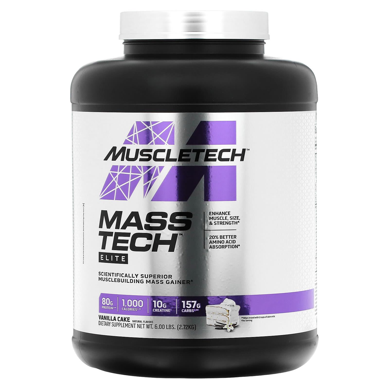 

MuscleTech, Mass Tech Elite, Vanilla Cake, 6 lbs (2.72 kg)