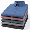 Plus Size 7xl 100%cotton Long Sleeve Shirts for Man  Slim Fit Formal Plian Shirt Soft Plaid Casual Tops Striped Office Clothes
