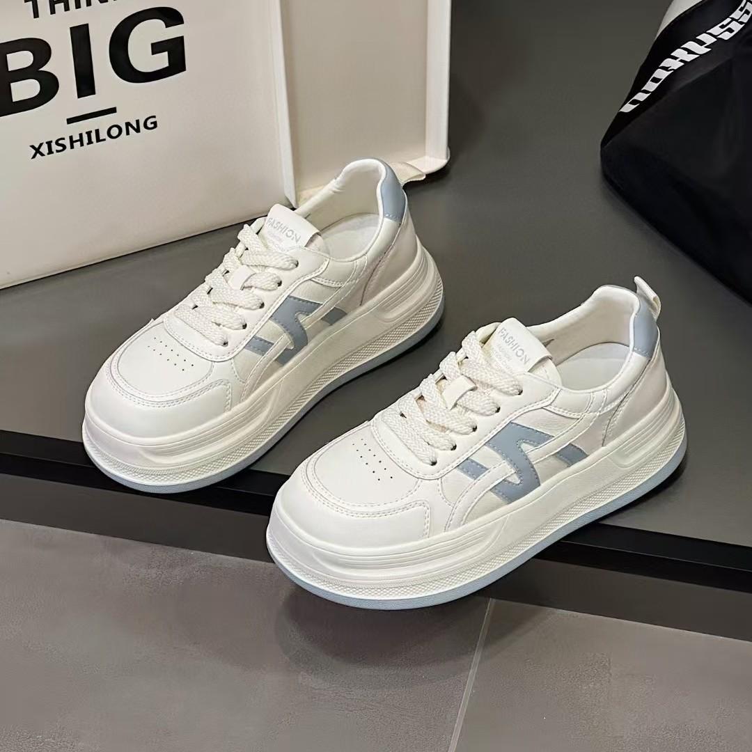 

Platform white shoes women s new leather versatile sports and leisure shoes comfortable soft sole lightweight panda board shoes 40