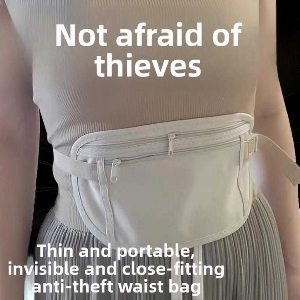 Ultraschlanke Diebstahlsichere Lauf-Hüfttasche - Versteckter Handy- & Passhalter mit Reißverschluss, Verstellbarer Gurt - Leichte Fitness-Gürteltasche