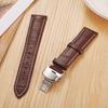 Cowhide Top Layer Genuine Leather Bamboo Pattern Watch Strap, 18-20mm