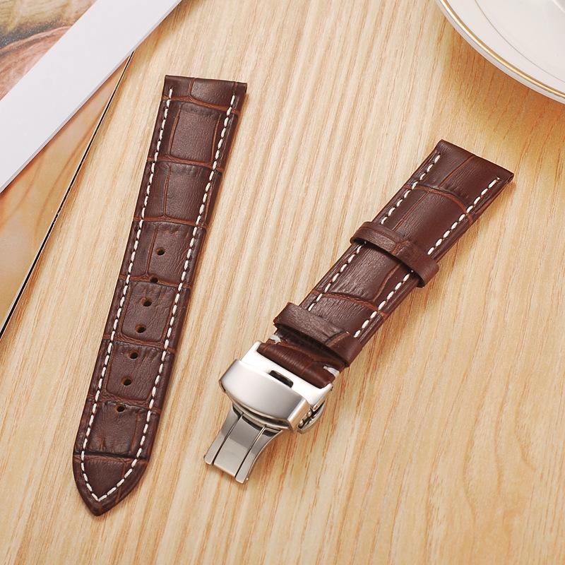 Oberste Schicht Rindsleder Echtes Leder Bambusmuster Uhrenarmband, 18-20mm