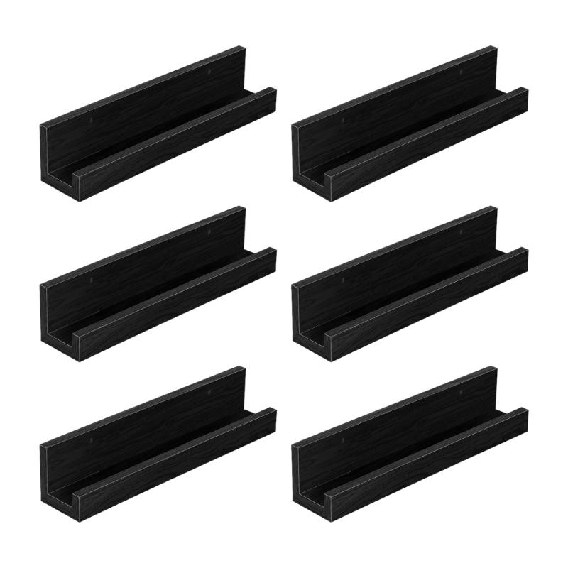 Record Collection Wall Display, 6pcs Separate Shelves with Ready Mounting Holes, Open-Front Access, and Installation Hardware