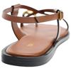 Zara Pu Open-Back Fashion Metal Decor Flat Sandals Women Sandals Brown 1641510105