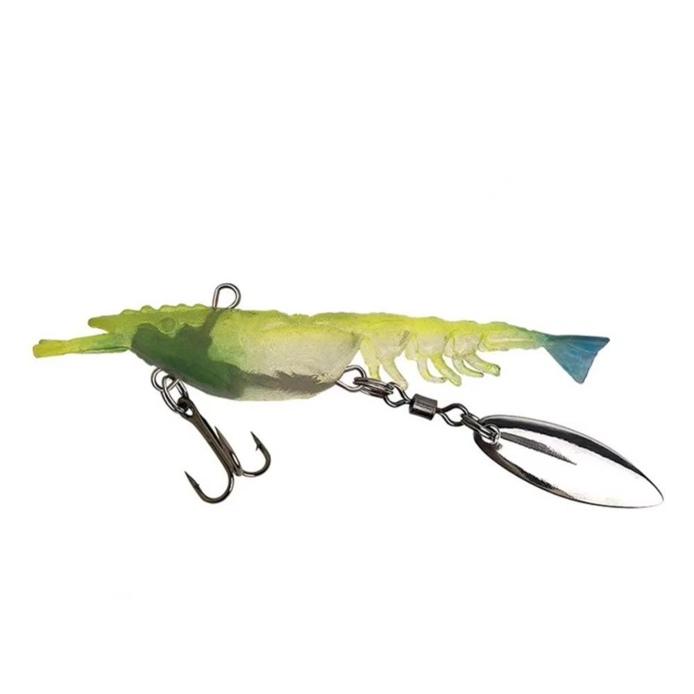 

6.7cm Length PVC Shrimp Fishing Lures 4g Weight Pre-rigged Fishing Jigs Walleye Fishing 1#