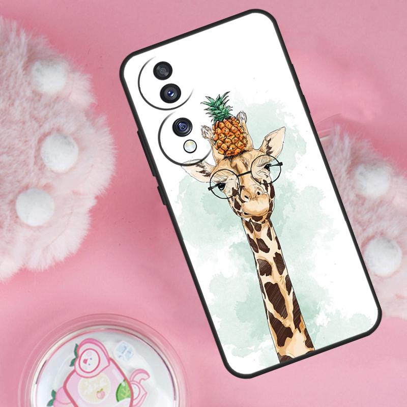Cute Cartoon Animal Giraffe Case For Honor 70 90 50 Lite X9c X8a X8b X9b X9a X8 X9 Honor 200 Lite Magic 5 6 7 Pro Cover