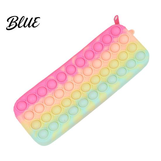 Decompression Pencil Case Pop Case Large Capacity Silicone Storage Bag with Odorless Bubble Toy Stationery for Kids School Office Stress Reducing