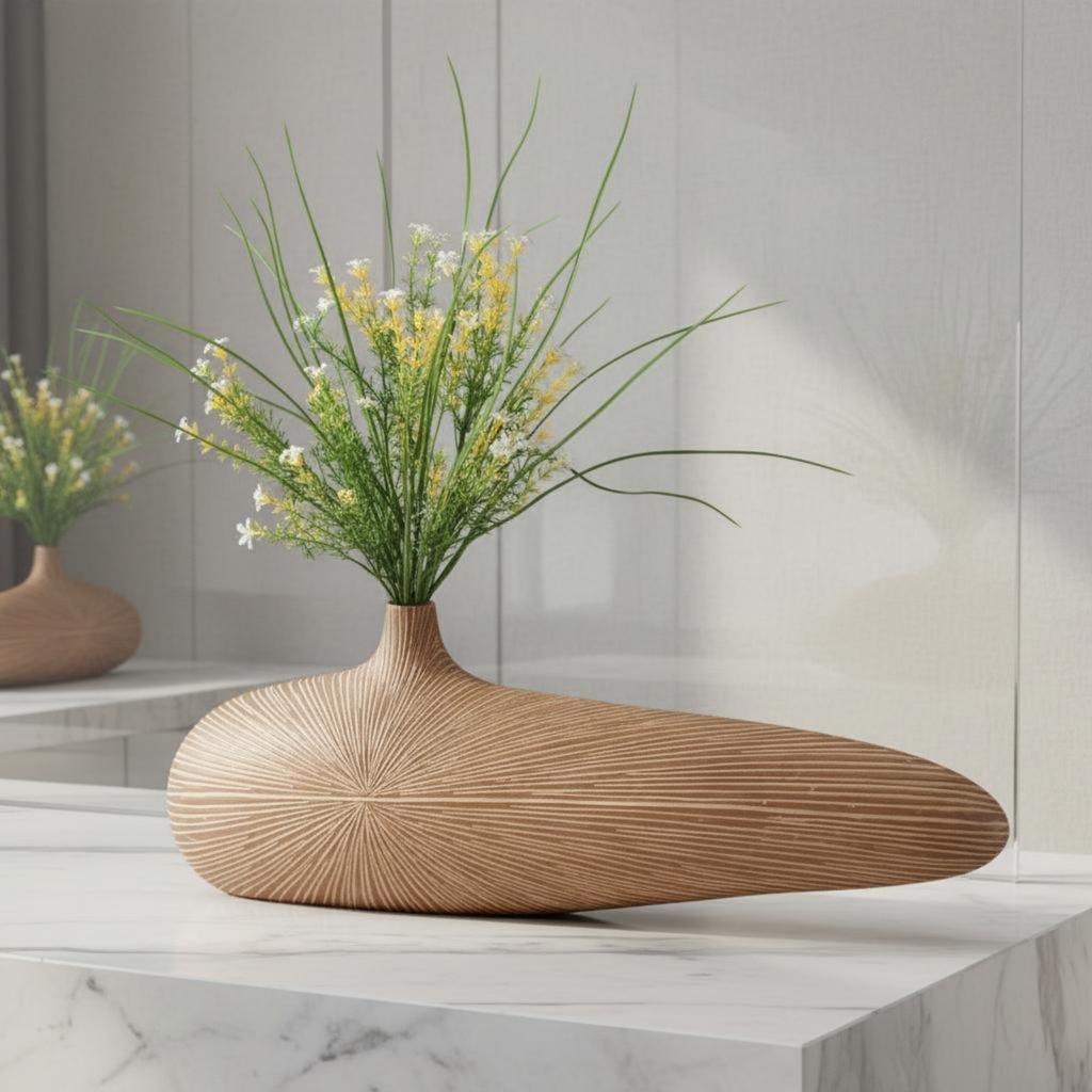 Resin Vase Creative Design Desktop Ornament Vase Tabletop Decor for Office