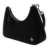 Tory Burch Mercer Silver Chain Zip Closure Double Shoulder Strap Nylon Tote Crossbody Bag Women bags Black 88885-001