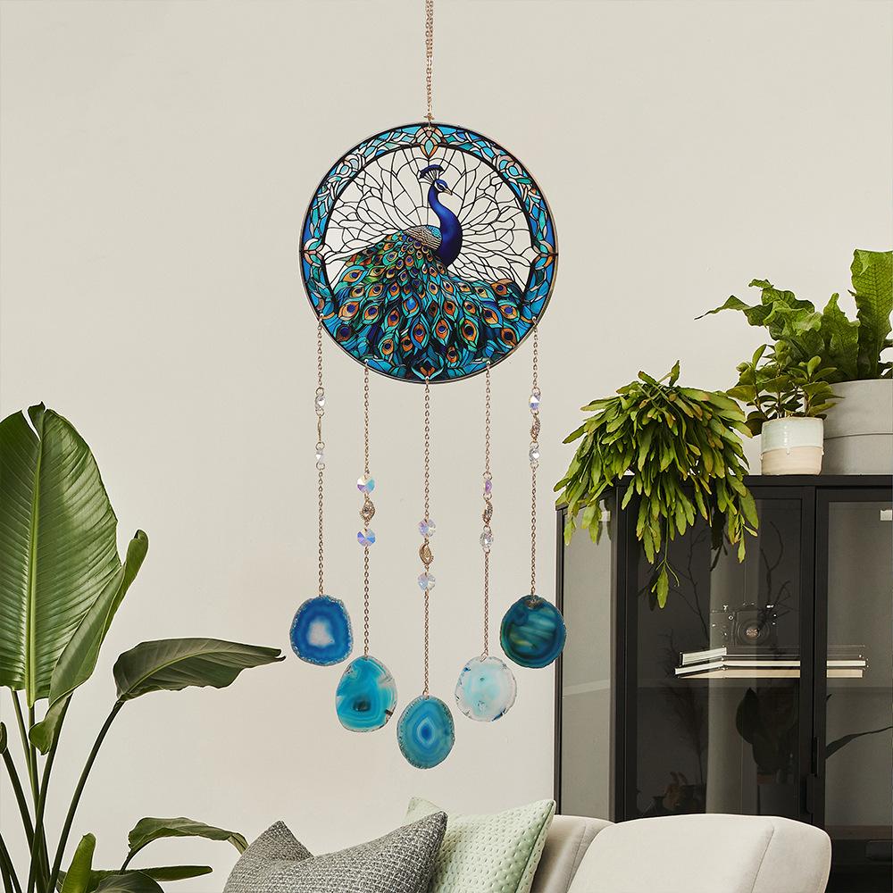 New Sunshine Catcher Acrylic Dream Catcher Pendant Natural Agate Sheet Tree of Life Dream Catcher Ornament