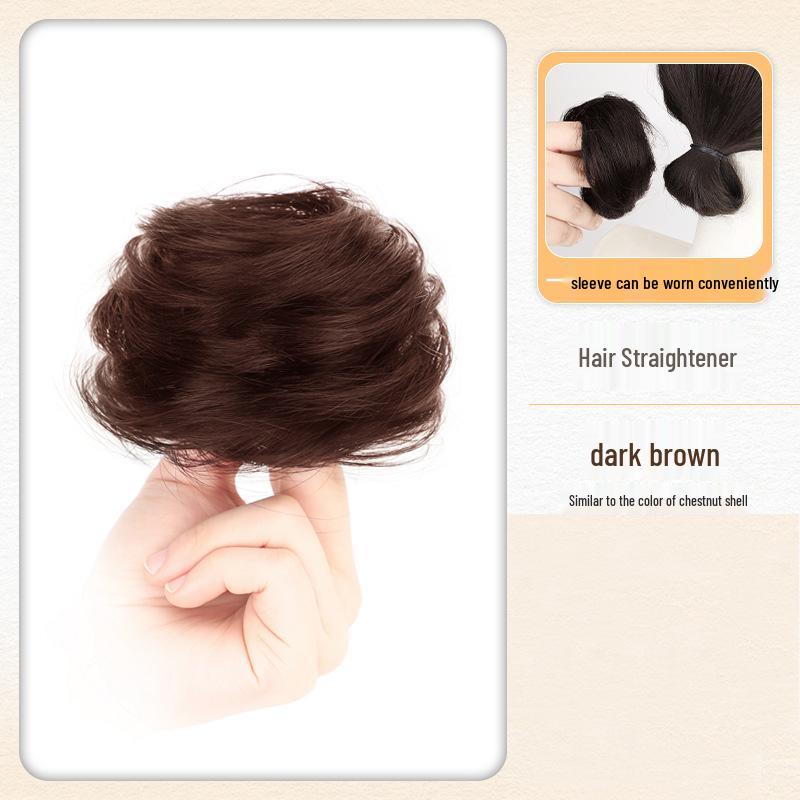 Real Hair Fluffy Bun Hair Tie - Natural Updo Flower Bud Style